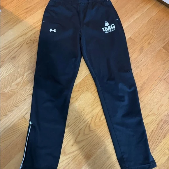 Under Armour Youth XL Black Joggers with White Accents IMG Academy! - Picture 2 of 6